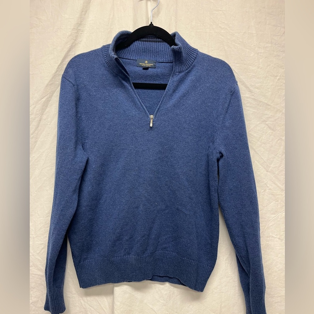 Brooks Brothers Blue quarter Zip Sweater size small